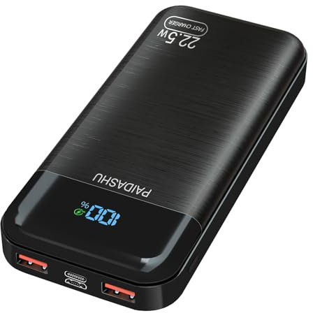 Power Bank 27.000mAh 22,5W Externer Handyakku PD20W Schnell Aufladende Powerbank USB C mit LED Display 3 Ausgängen & 2 Eingängen Tragbares Ladegerät für Smartphones (003)