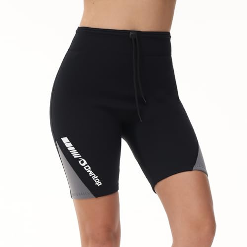 Owntop Women's Wetsuit Pants - 2mm Neoprene Shorts, Keep Warm for Surfing, Snorkeling, Swimming & Diving, Women's Grey XXL