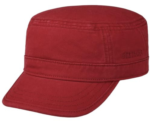 Stetson Gosper Arme Keps Damer/Herrar - armekeps urban med skärm, Sluten på baksidan Sommar-Vinter Vår Sommar Höst Vinter - L (58-59 cm) mörkröd