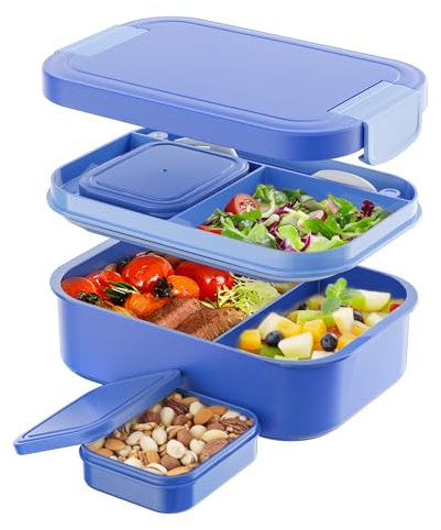 LEIKEEGO Lunchbox Erwachsene 1900ml Brotdose Auslaufsicher Bento Box Erwachsene für Büro, Schule (Blau)