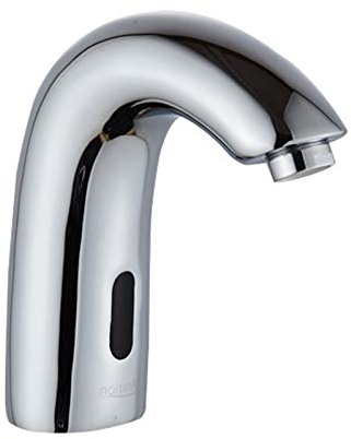Rubinetto automatico con sensore a infrarossi, per acqua calda e fredda, senza contatto, per lavabo, bagno, lavandino a mano, cromato e argento