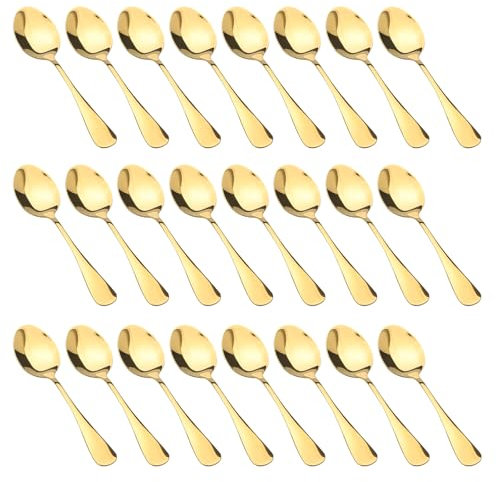 Cucchiaino da 24 14 cm, cucchiaini da caffè in acciaio inox, cucchiaino da caffè, mini cucchiai da caffè, posate per tè, caffè, dessert, cucchiaio da tavola, cucchiaio, lavabile in lavastoviglie