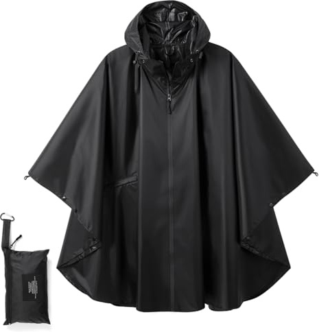 Royalotic Rain Poncho Women Waterproof Hood Wheelchair Raincoat Adult Rain Jacket Zipper Rainwear Lightweight Cape with Pocket