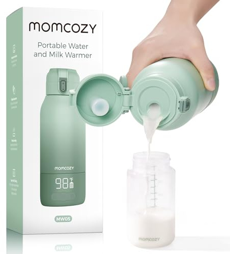 Momcozy Portable Milk Warmer for Travel – Dual Heating Modes for Breast Milk & Water, Portable Bottle Warmer with Fast Heating & Long Battery Life, 17 Ounces Large Capacity to Meet Your All-Day Needs