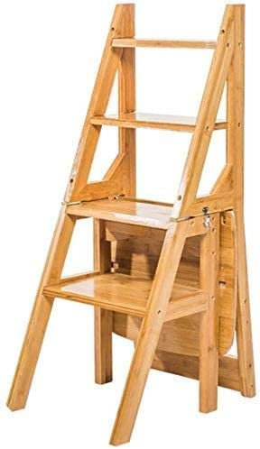 Échelle pliante à 4 marches avec tabouret, chaise et supports pour plantes, capacité de 150 kg, escabeau domestique multi-usage pour bibliothèque