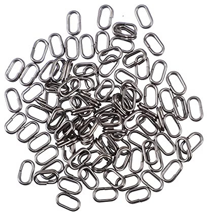 KOMBIUDA 100stücke Ovale Edelstahl-verbindungsringe Für Angelgeräte Angelzubehörverbinder Ovaler Edelstahl-angelverbindungsring