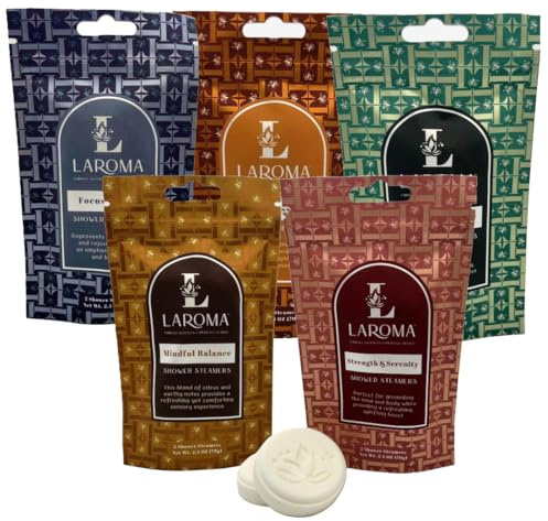 Laroma Aromatherapy Shower Steamers,10 Pack Shower Bombs for Men & Women, Made in The USA, 5 Essential Oil Blended Scents for Relaxation & Stress Relief