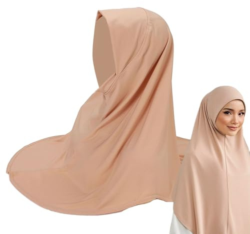 shjxi Hijab Capota Interior, Doble Capa Transpirable Deportiva Hijab Paño - Pañuelos ligeros para la Cabeza Mujeres para la Vida Diaria Cultura Eventos Deportes Verano Boda, crema, Siehe Beschreibung