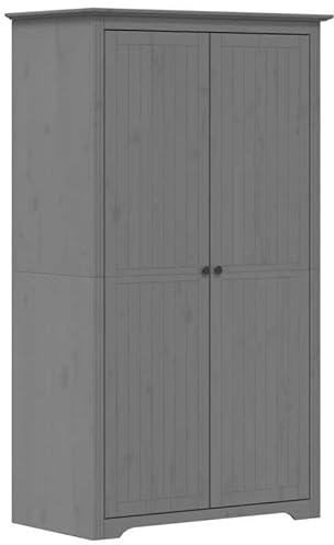 Eleganz Armario BODO gris 99 x 53,5 x 173 cm de madera maciza de pino y materiales de madera – Diseño estable para dormitorio y sala de estar