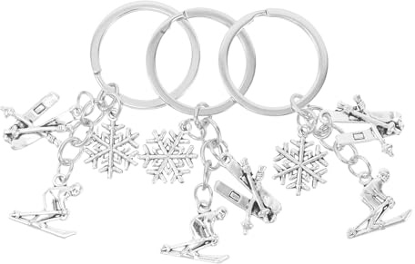 GETAJGHSD Portachiavi da Sci in Lega di Zinco Portachiavi Sportivo Figura di Sciatore Accessorio per Sci