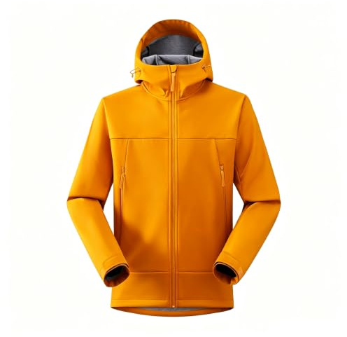FiveEarl Unisex vattentät softshelljacka – vindtät fleecefodrad kappa med huva för vandring camping