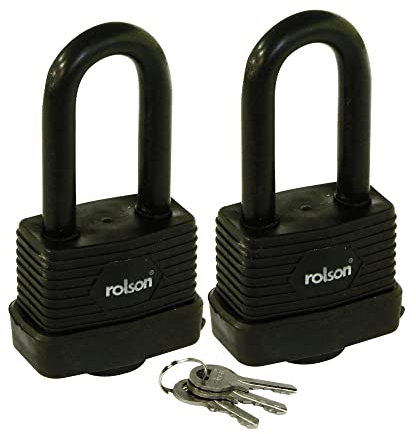 Rolson 66506 2 pc 50 mm Keyed-Alike Long Shackle Padlock