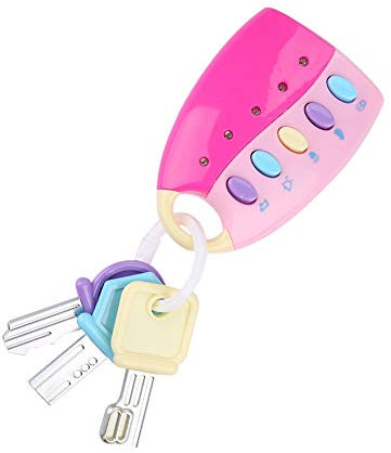 Duokon Spielzeugschlüssel, Autoschlüssel Spielzeug mit Licht und Geräuschen, Spielzeug Schlüssel Bildung Spielzeug für Babys und Kleinkinder (Rosa)