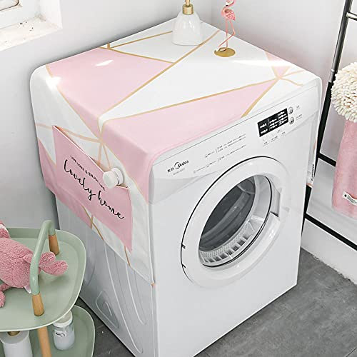 Copertura Copri Lavatrice Microonde Mobile Coprilavatrice Da Interno Antipolvere E Asciugatrice Salvaspazio Copri Frigorifero Geometria rosa 55 X 140cm