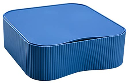 TUKA-i-AKUT Organizzatore Impilabile Cassettiera Scatola Portaoggetti da Tavolo, Portautensili Combinabile Flessibile Portautensili, da Scrivania, per Trucchi, Cosmetici, 23x22x8 cm TKD8610 Blu