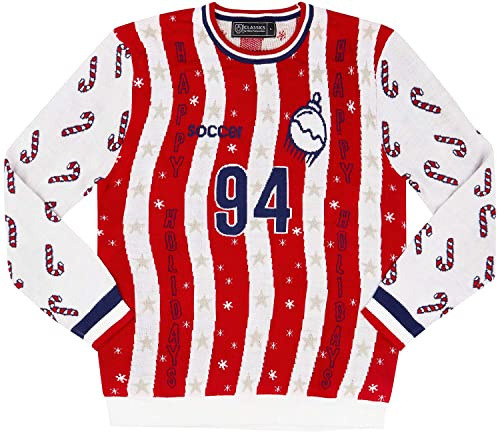 Klassiska fotbollströjor jul jul VM USA fotboll stickad tröja, Flerfärgad, L