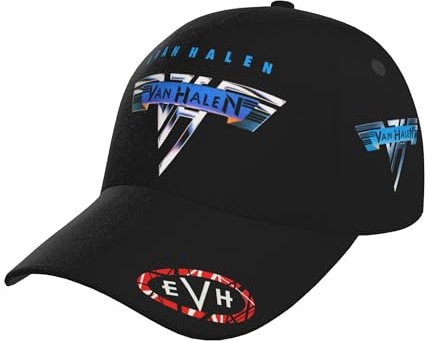 TBMAQ Van Rock Band Halen-Uni-Baseballkappe, klassisch, passend für Männer und Frauen, aus gewaschenem Denim, verstellbar, Sommer-Trucker-Kappe für Outdoor-Sport, Geschenk, Van Halen-1,