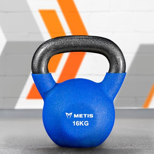 METIS Kettlebell in Neoprene | 4 kg-28 kg | Allenamento A Casa e Palestra (16 kg)
