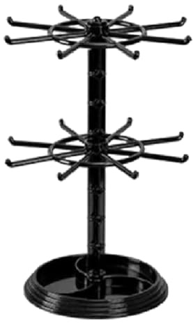 CosyCaya Organizador de Joyas Soporte Giratorio para PresentacióN de JoyeríA de 2 Niveles, Torre Giratoria para Collares, Estante de Almacenamiento para Pendientes, Escaparate de Relojes