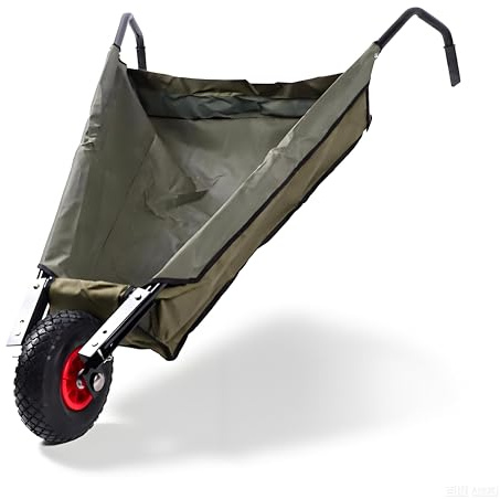 Carretilla Plegable para Jardín, Monociclo de 10 Pulgadas de Diámetro de Rueda para Rocas de Hierba, Neumáticos Grandes, Carrito de Jardín Plegable con Capacidad de 88 Libras,