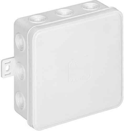 Miratic Caja Estanca Exterior IP54 - Caja para Cables - Caja Conexiones Estanca de Empalme Superficie CLICK - 100x100x41mm Caja Estanca 12 abertura (Blanco)