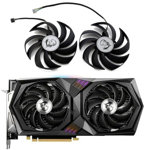 MSI RTX 3060 Ti RX 6600 6700 GAMING X Series GPU Replacement Fan for MSI Graphics Cards, Air Cooling, 12V, 4-Pin Graphics Card Cooler, VGA Card Replacement GPU Fan