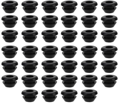 Oeillet en Caoutchouc,40 PCS Passe Fils et Câbles Joint Anneau Étanche Rondelles et Entretoises en Caoutchouc pour Câbles Électriques Cache Vis et Fils Conduit Électrique