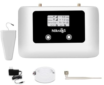 Amplificador 4G en Banda 20 (800MHz) Nikrans LCD-150L - Repetidor de Señal Móvil LTE para Casa y Oficina - Cobertura de hasta 150 m² - Compatible con Todos los Operadores Españoles
