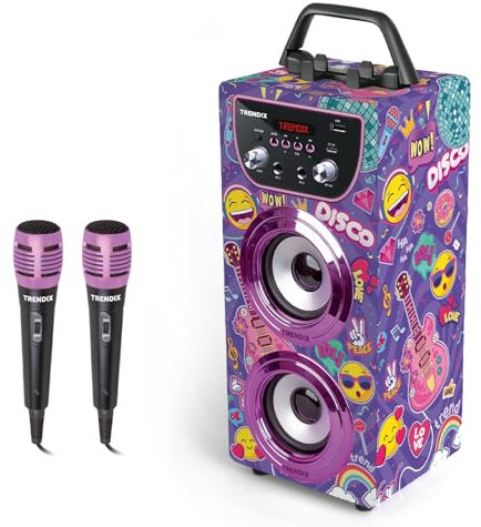 Trendix - Karaoke Per Bambini Top Singer | Karaoke Con Microfono | Microfono Con Cassa Bluetooth, Radio Fm, Usb | Cassa Karaoke Con 2 Microfoni | Regalo Bambina 10 Anni
