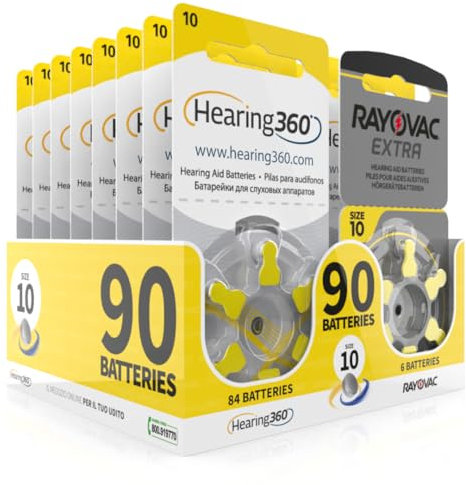 Hearing360 Batterie per apparecchi acustici Rayovac Extra e Hearing360 misura 10 gialle (15 blister gialli)