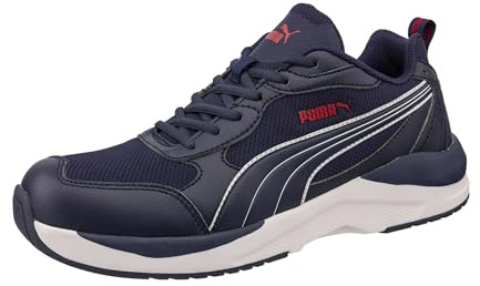 PUMA Safety Shift Low S1PS säkerhetssko – värmebeständiga, halkfria arbetsskor med stålhätta – lätta säkerhetsskor män och kvinnor, blå, 45 EU
