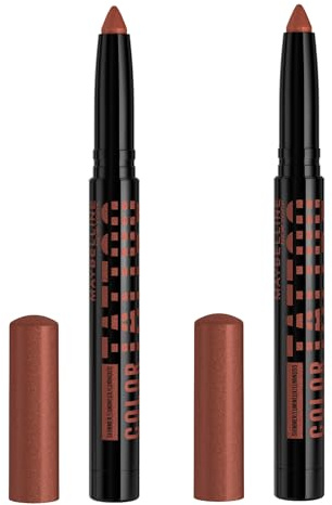 Maybelline New York Stick Multiuso Color Tattoo Eye Stix Tonalità I am Spicy 3in1 Ombretto Matita Primer Lunga Tenuta 24h Texture Cremosa Facilmente Sfumabile per Sguardo Intenso - 2 Stick