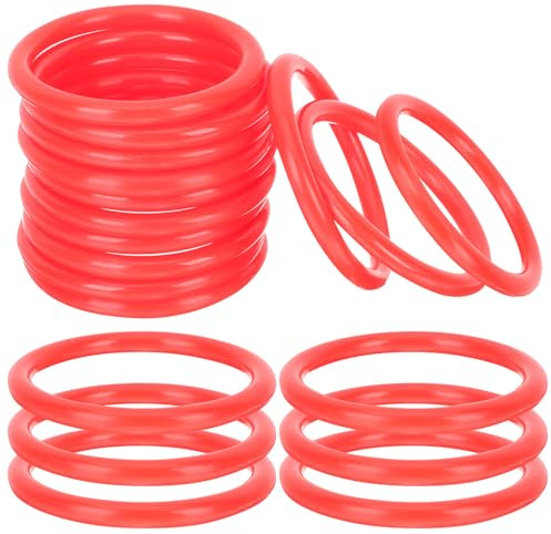 NULYLU 24pcs Toss Rings for Outdoor Tossing Game 6cm Solid Plastic Rings Portable Party Favor for Backyard Carnival and Family Activities Random Color