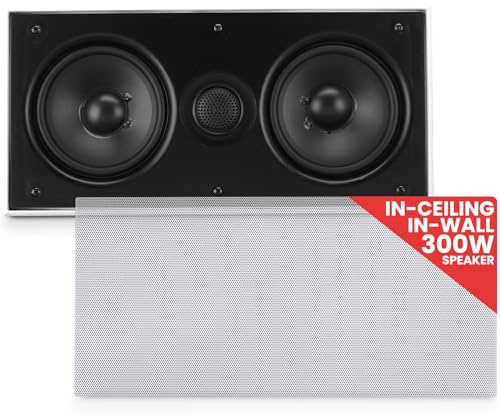 Pyle Casse Audio, Altoparlanti, Stereo 13,3 cm da Parete/Soffitto, Canale Centrale Doppio Incasso a Filo, Bianco, Sistema Audio Speaker Singolo