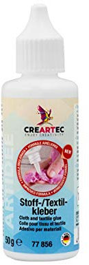CREARTEC Stoff- und Textilkleber - Verklebt Textilien mit anderen Textilien und synthetischen Stoffen - 50 g - Made in Germany