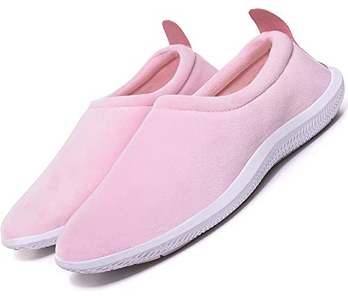 Pantofole da Uomo Ciabatte Donna Caldo Peluche Morbido Pelliccia Sintetica Scarpe per la casa con Pantofole Invernali,Rosa,36 EU