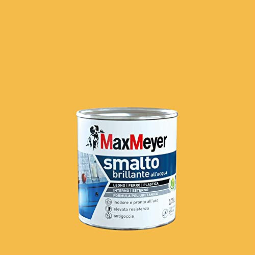 Maxmeyer Smalto All'Acqua Poliuretanico Brillante Giallo Estate 0,75 L