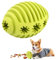 Futterspielzeug Hund Futterball, Snackball, Leckerli Ball, Hundespielzeug Intelligenz Befüllbar aus Naturkautschuk, mit Dental-Zahnpflege für Haustier Hunde IQ Trainingsball Grün Rugby