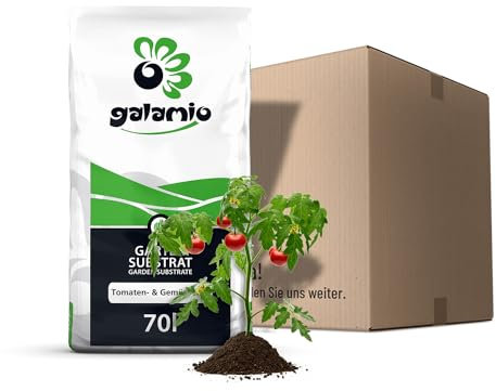 GALAMIO Tomatenerde Gemüseerde Erde Universalerde Blumenerde Pflanzerde Beet Balkon Premium Kultur Substrat 70l Sack / 1 Karton Paligo