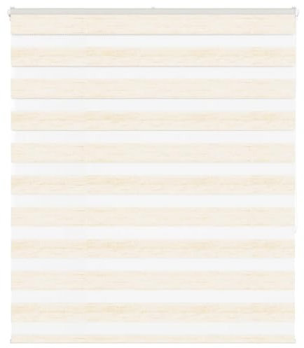 vidaXL Zebrarollo Marmorbeige 125x150cm Stoffbreite 120,9 cm Polyester, Zebra-Rollo, Doppelrollo, Zebra-Jalousie für Fenster, Doppelrollo, Zebra-Rollo