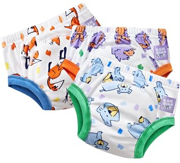 Bambino Mio Potty Training Pants, 3 Pack (3-4 Years - Outdoor Animals) Reusable for Baby and Toddler, Boys and Girls