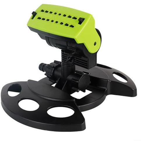 Aspersor oscilante para jardín, sistema de pulverización de agua de 16 agujeros con rotación de 180 grados, cobertura ajustable para césped, hierba, plantas, granjas, lavado de automóviles