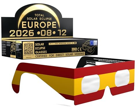 Absolute Eclipse ES Solar Eclipse Glasses Bulk Wholesale – ISO 12312-2 testade och CE-certifierade – EU-tillverkare – 100-PACK grossistpaket – 2026 Eclipse Europe