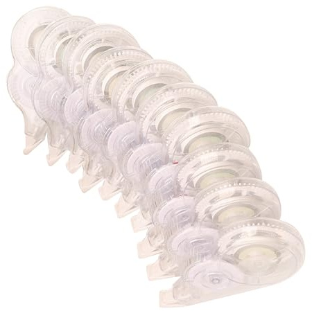Lot de 10 rubans correcteurs blancs de 8 m x 5 mm à séchage rapide rechargeables pour l'écriture, la fabrication de cartes, le scrapbooking, la prise de notes, les étudiants