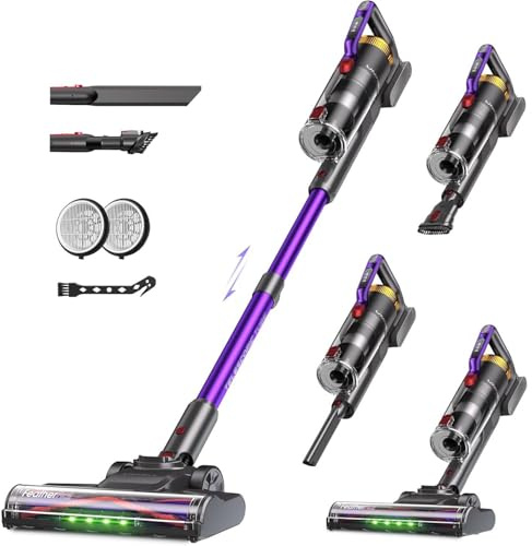 UNINELL HOME UV2 Cordless Vacuum Cleaner, 48000Pa/550W Vacuum Cleaners for Home, Lightweight Stick Vacuum with 65Mins Runtime, Self-Standing&Wall Mount Charging, Tangle-Resistant Vacuum for Pet Hair