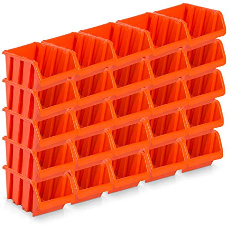 25 Stück Sichtlagerboxen Größe 2 - rotbraun (15,5 x 10 x 7 cm)