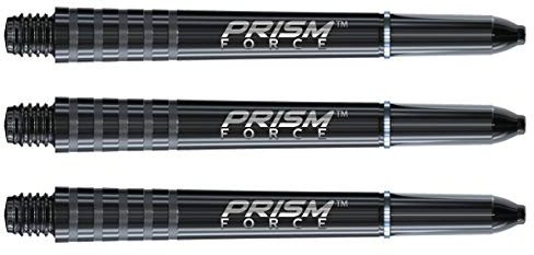 WINMAU Prism Force Solid Black Medium Polycarbonate Dart Stems - 1 set per pack (3 shafts in total)