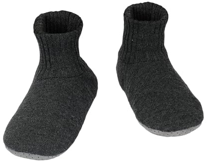 Panda Bros Slipper Socks Soft Cozy Thick House Indoor Boot Sock Shoes with Anti-Skid Bottom Soles for Men's Women(dark gray,13-16)