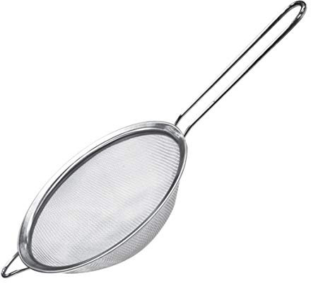 SQ Professional Stainless Steel Tea Sieve Strainer Kitchen Gadgets Wire Mesh Sieve with Strong Sturdy Handles Fine Mesh Tea Strainer for Kitchen (18cm)
