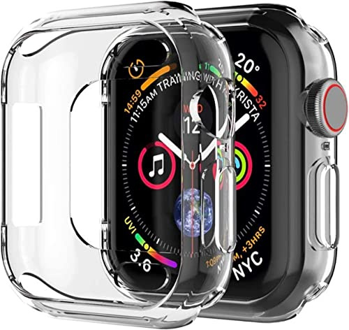 ivoler 3 Stücke Klar Silikon Hülle für Apple Watch Series 7 41mm, Dünne Weiche Transparent Stoßfest Bumper Schutzhülle Flexible TPU Durchsichtige Kratzfest Case Cover für iWatch Serie 7 41mm